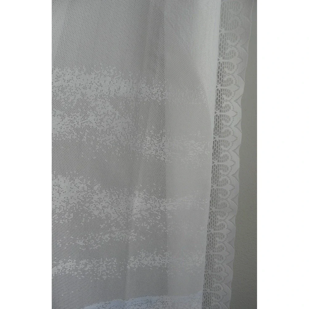 Nautical JcPenney Home Lighthouse Lace Shower Curtain White Coastal Sailboat‎